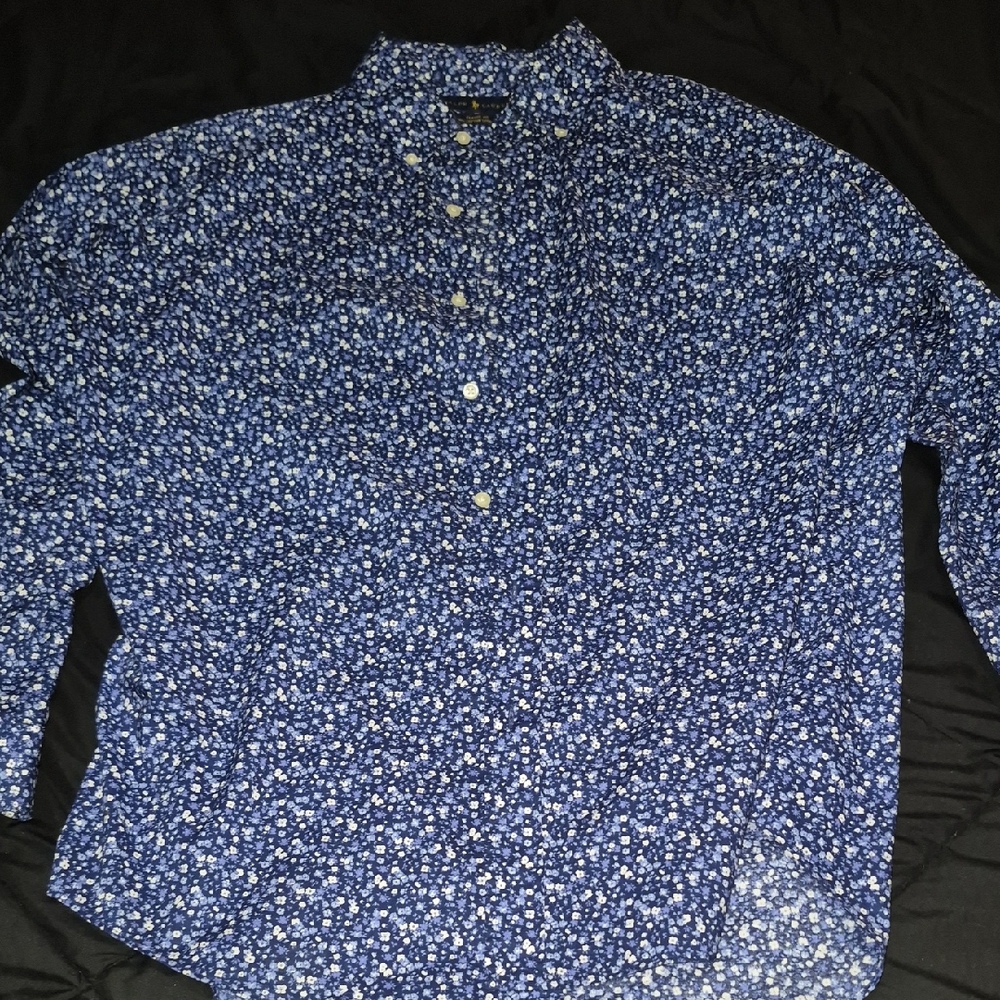 Polo Ralph Lauren Navy and White Patterned Shirt